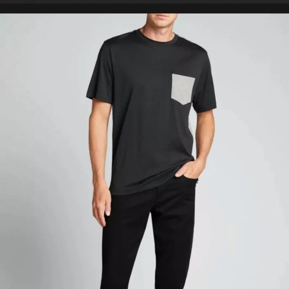 Theory Men's Combo Pique Luxe Cotton Jersey Tee - Picture 3 of 4